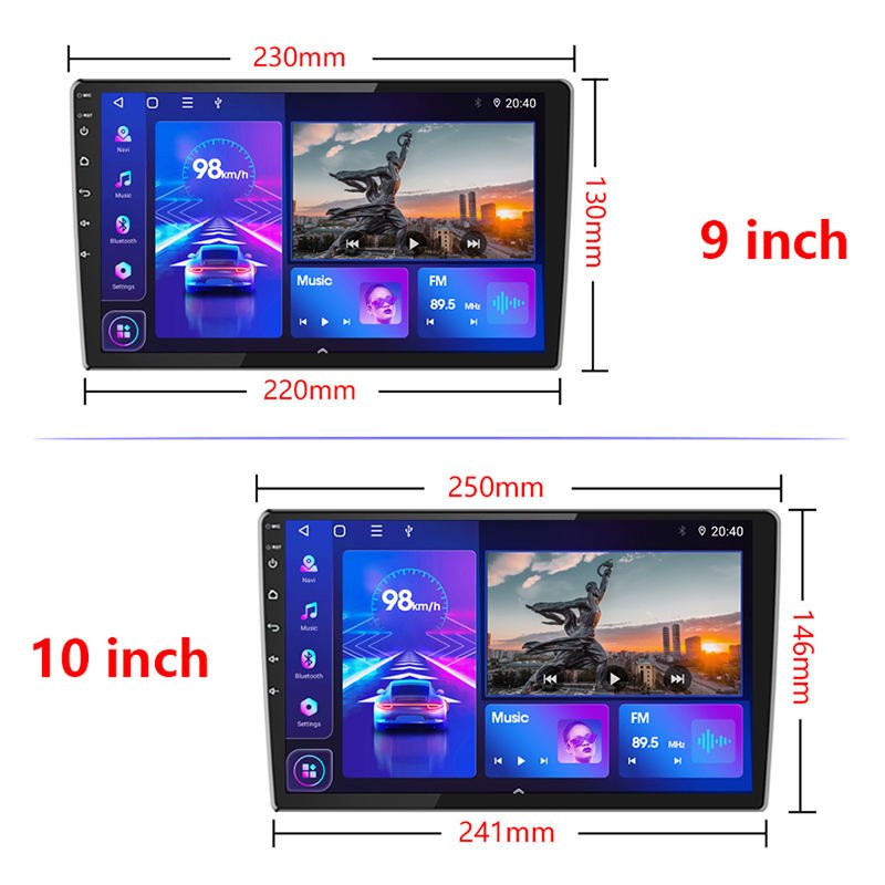 Android 2din 9inch Car Radio BT FM RDS WIFI Navigation GPS 2.5D IPS Touch Screen For Universal Car Radio