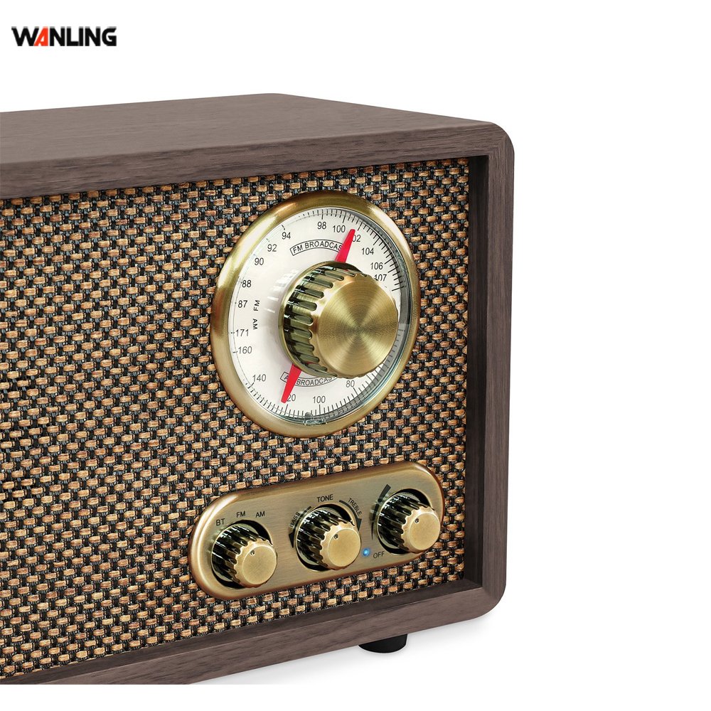 Vintage Retro Wood Radio AM FM Portable Radio With BT