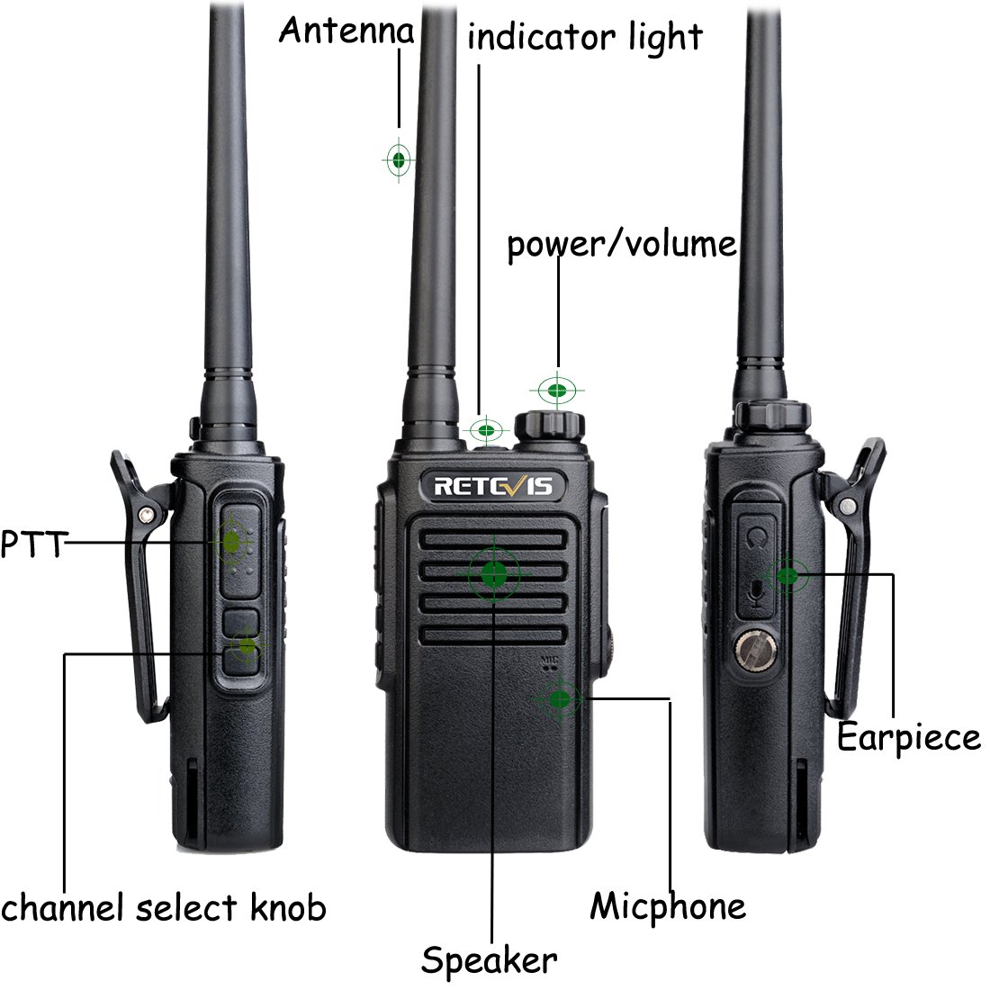 IP67 Waterproof Dustproof Walkie Talkie Retevis RT647 PMR446 License Free Hands Free Two Way Radio For Business Hotel Warehouse