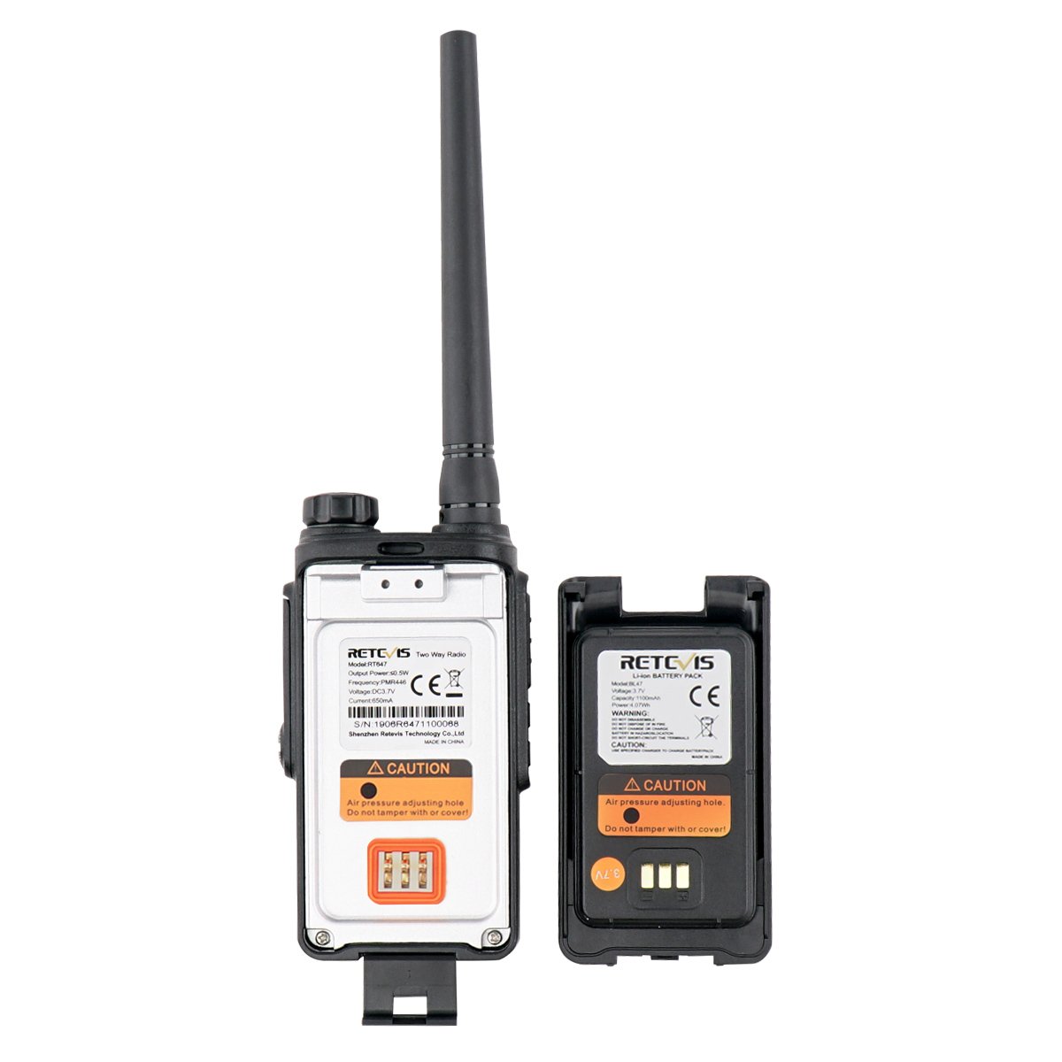 IP67 Waterproof Dustproof Walkie Talkie Retevis RT647 PMR446 License Free Hands Free Two Way Radio For Business Hotel Warehouse