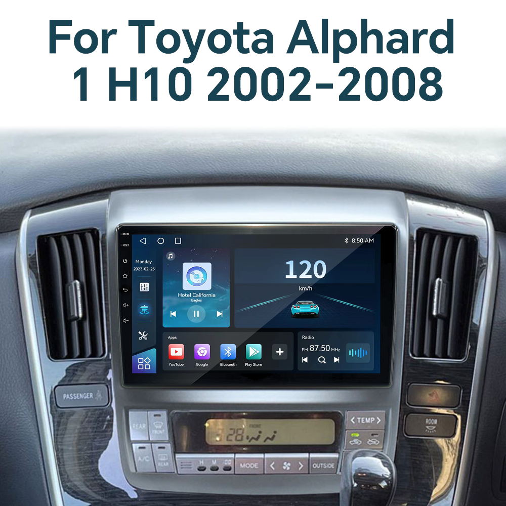 Android 11 Car Radio DVD Player Screen for Toyota Alphard 1 H10 2002-2008 Stereo Audio Navigator GPS DSP BT 360 Camera Car-play