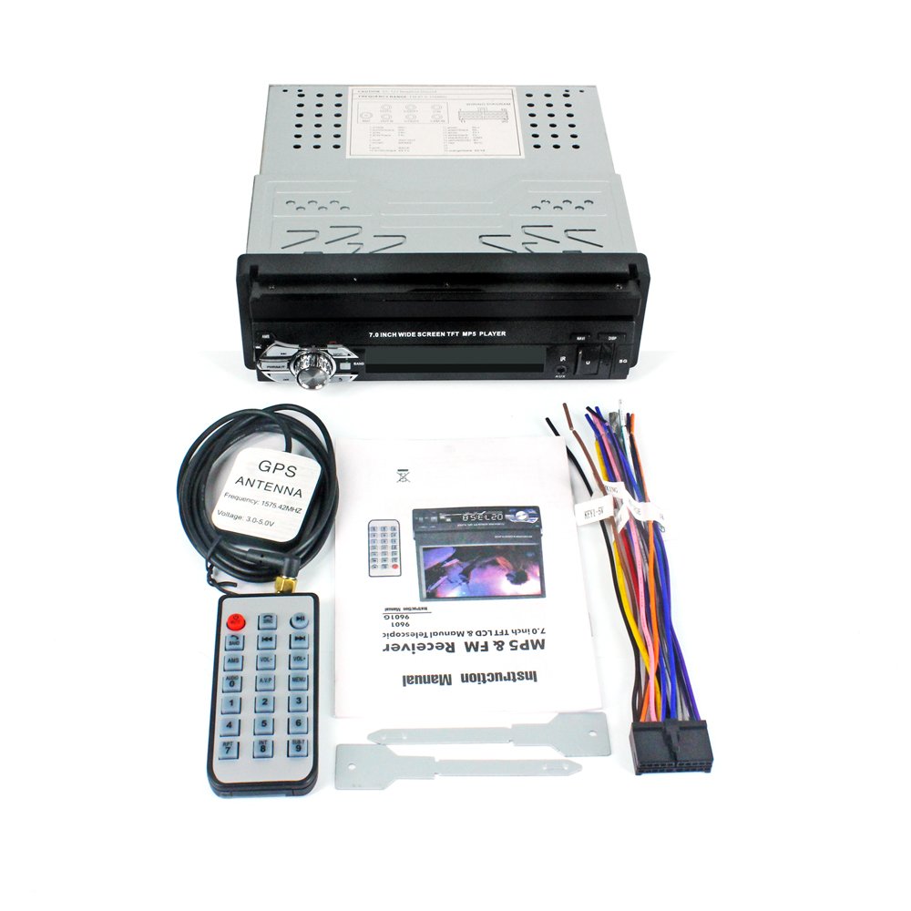 Hot Universal 7 Inch Electric Retractable Screen Car MP5 Player Radio with GPS Navigation 9601