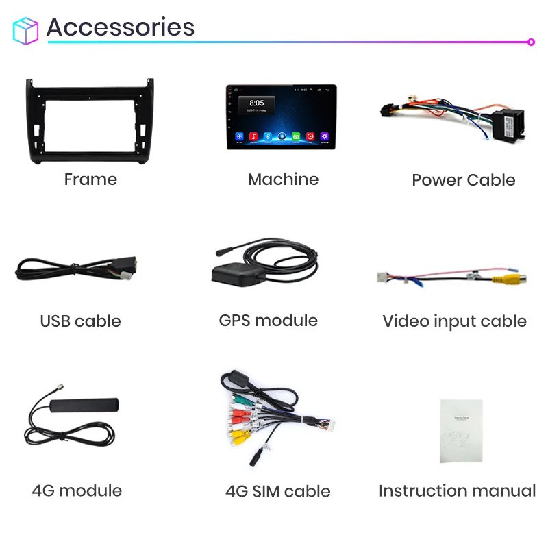 9" AI Voice Android Auto Car Radio With Screen For VW Volkswagen POLO sedan 2008-2020 Multimedia Carplay 4G GPS 2 Din dvd player