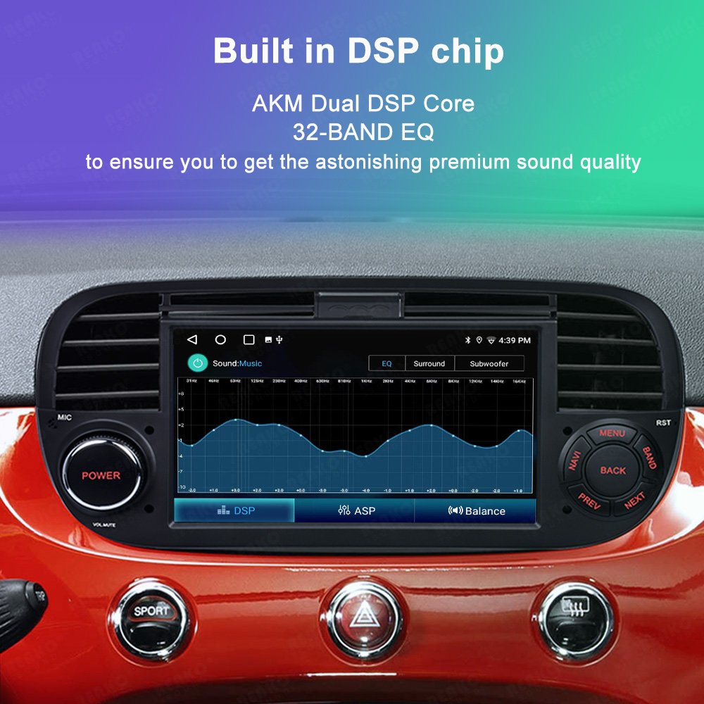 7" Android Car Stereo Radio Support Rear View Camera GPS Wifi Carplay Android Auto Player CarPlay For Fiat 500 2007-2015