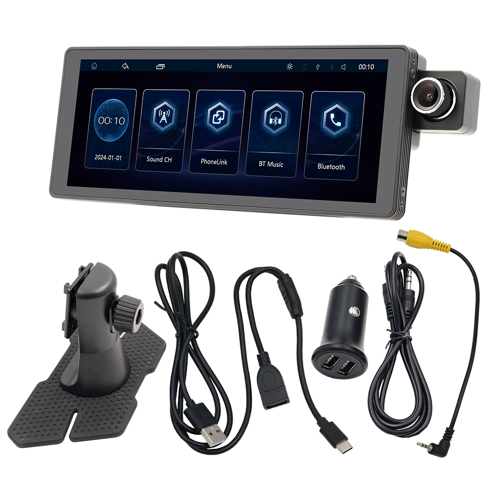 Bestree 10.26 Inch Car MP5 Touch Screen Multimedia Video Player Car Portable Wireless CarPlay Android Auto Stereo with dvr video