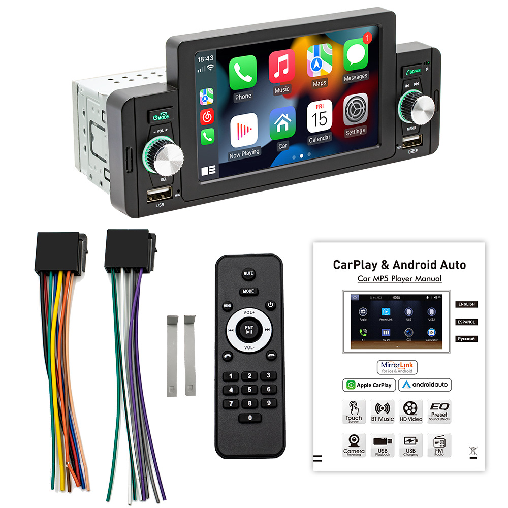 5inch Wince System Car Radio 1din Auto Retractable MP5 Multimedia Player Car Stereo Video DVD Player