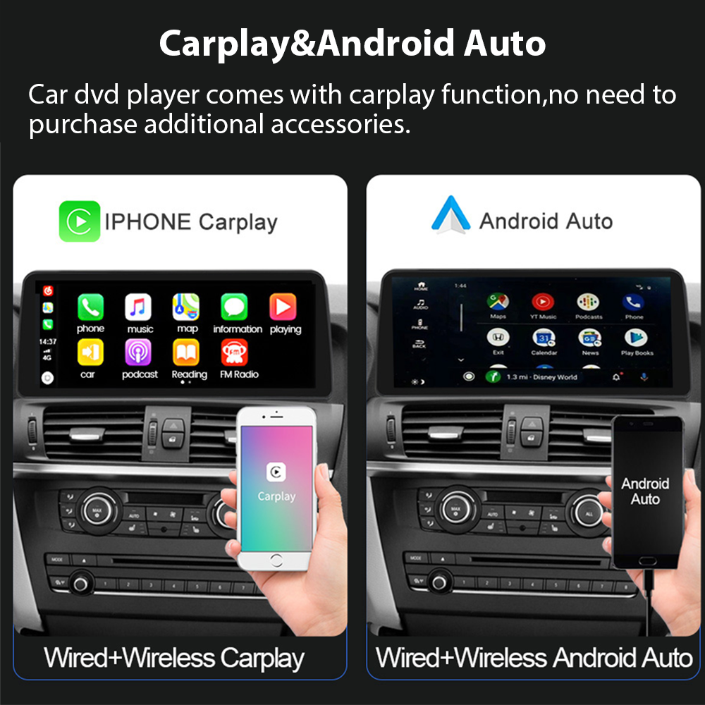 Bosstar 10.25/12.3'' Touch Screen Car Radio For BMW 3 Series E90/E91/E92/E93/M3 2005-2012 Wireless CarPlay Android Auto