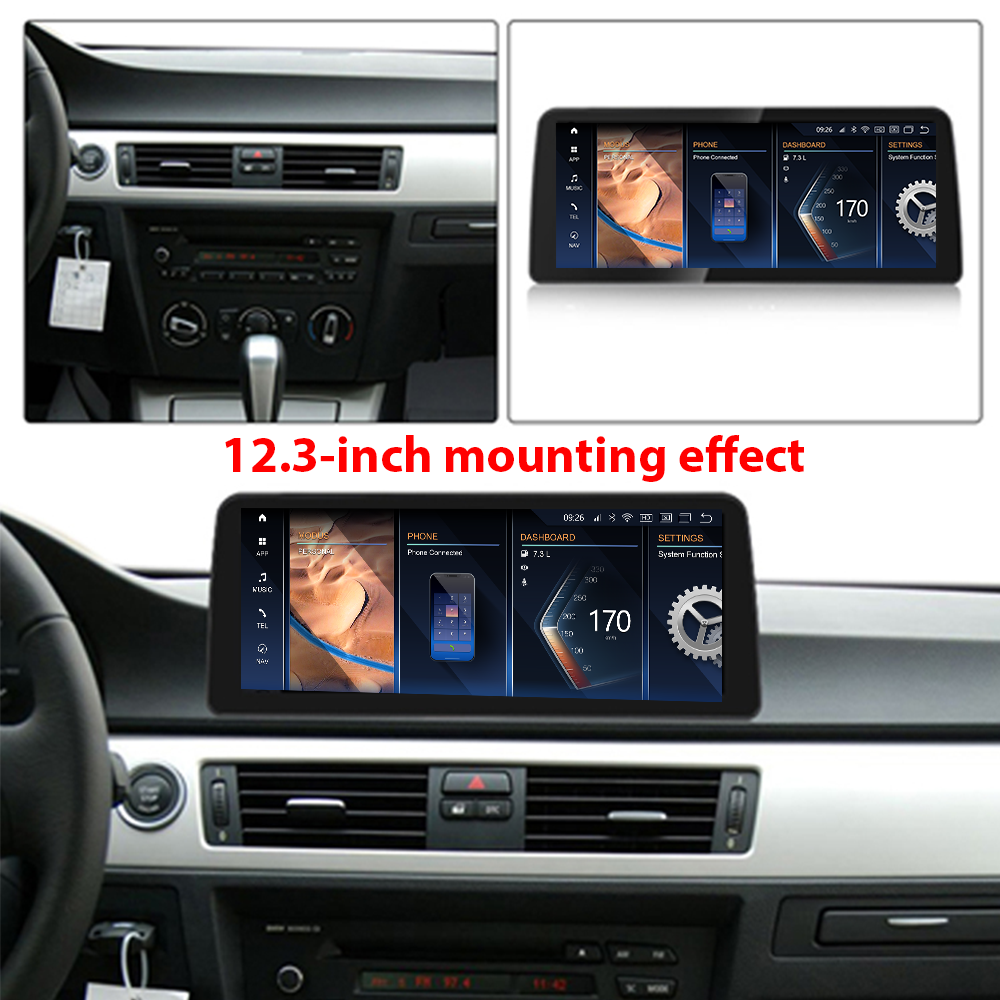 Bosstar 10.25/12.3'' Touch Screen Car Radio For BMW 3 Series E90/E91/E92/E93/M3 2005-2012 Wireless CarPlay Android Auto