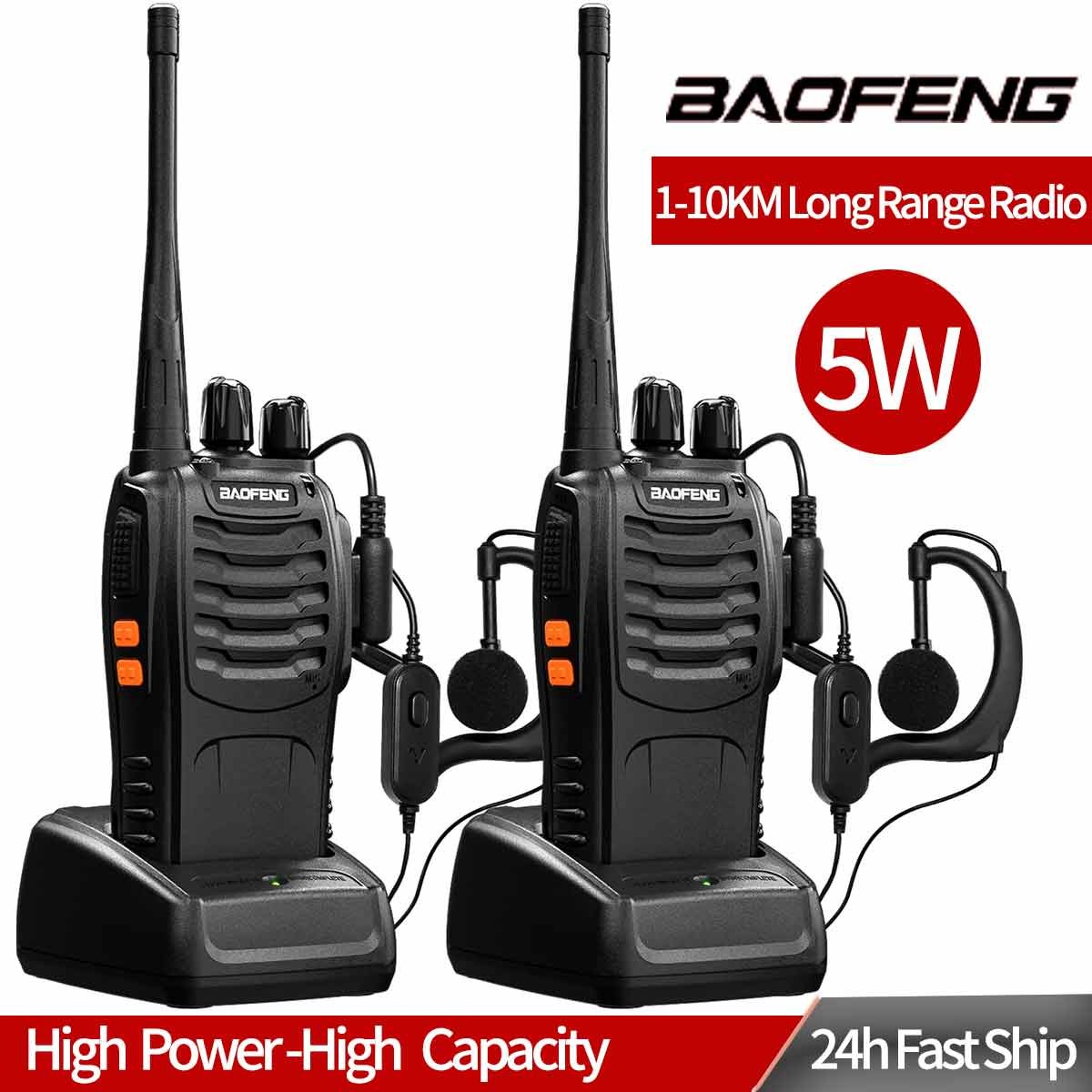 1/2PCS Baofeng BF-888S Walkie Talkie 888S UHF 5W 400-470MHz BF888s BF 888S H777 Remote Two-way Radio suitable for hunting hotels