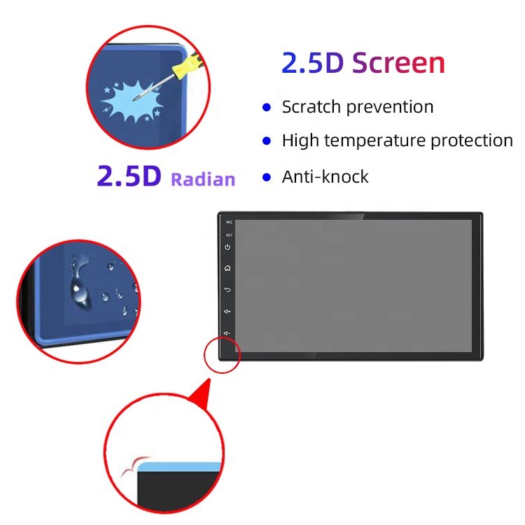 Jmance 7 inch 2.5D Screen Universal Ram 1GB Rom 16GB Mirror Link BT Wifi Android Car Stereo Radio GPS Navigation Accessories