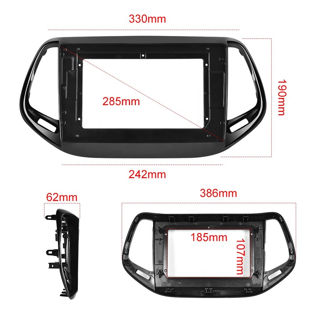 Podofo Car radio Video Panel For Jeep Compass 2017 Stereo radio fascia frame Car Frame Panel