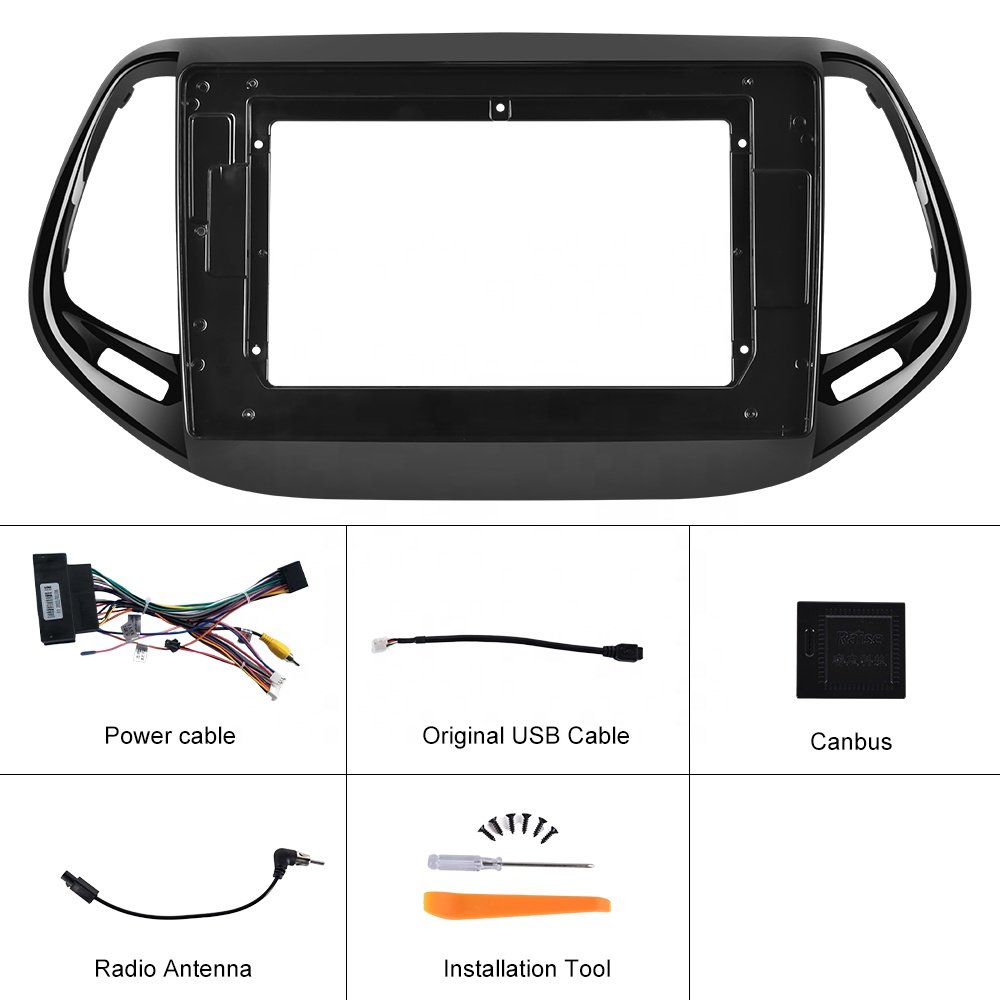 Podofo Car radio Video Panel For Jeep Compass 2017 Stereo radio fascia frame Car Frame Panel