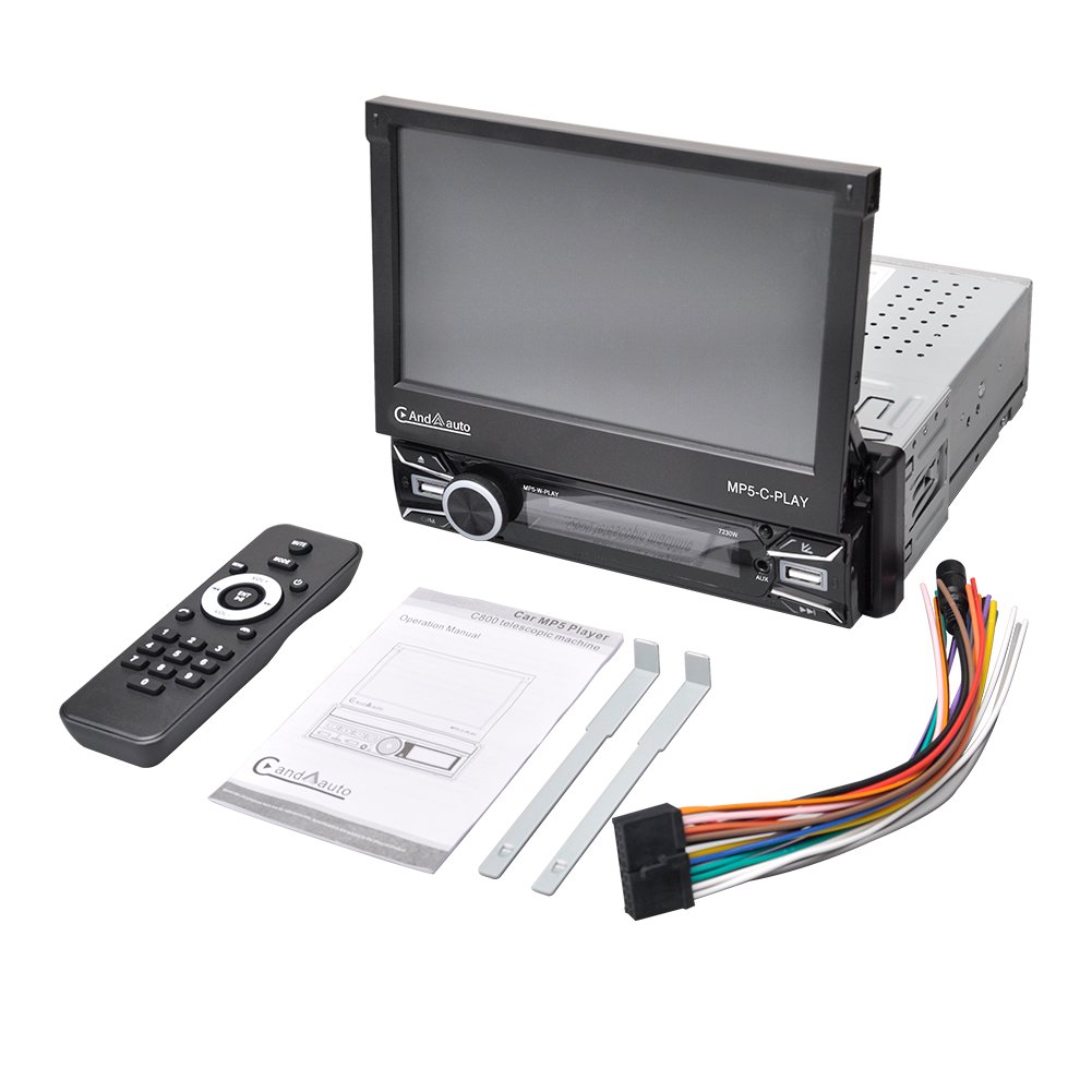 1 Din Car Radio Retractable Screen Autoradio Universal Car Mp5 Player Stereo BT Carplay 7 Inch CarMP5 Player 7230W