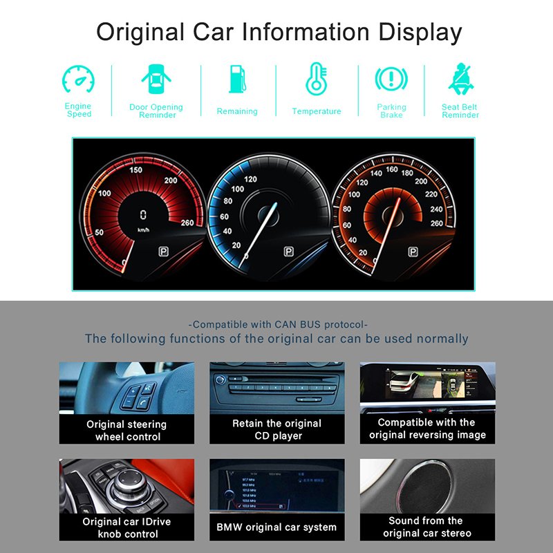 12.3 Inch Large Screen Android Car Video For Bmw x1 2016-2019