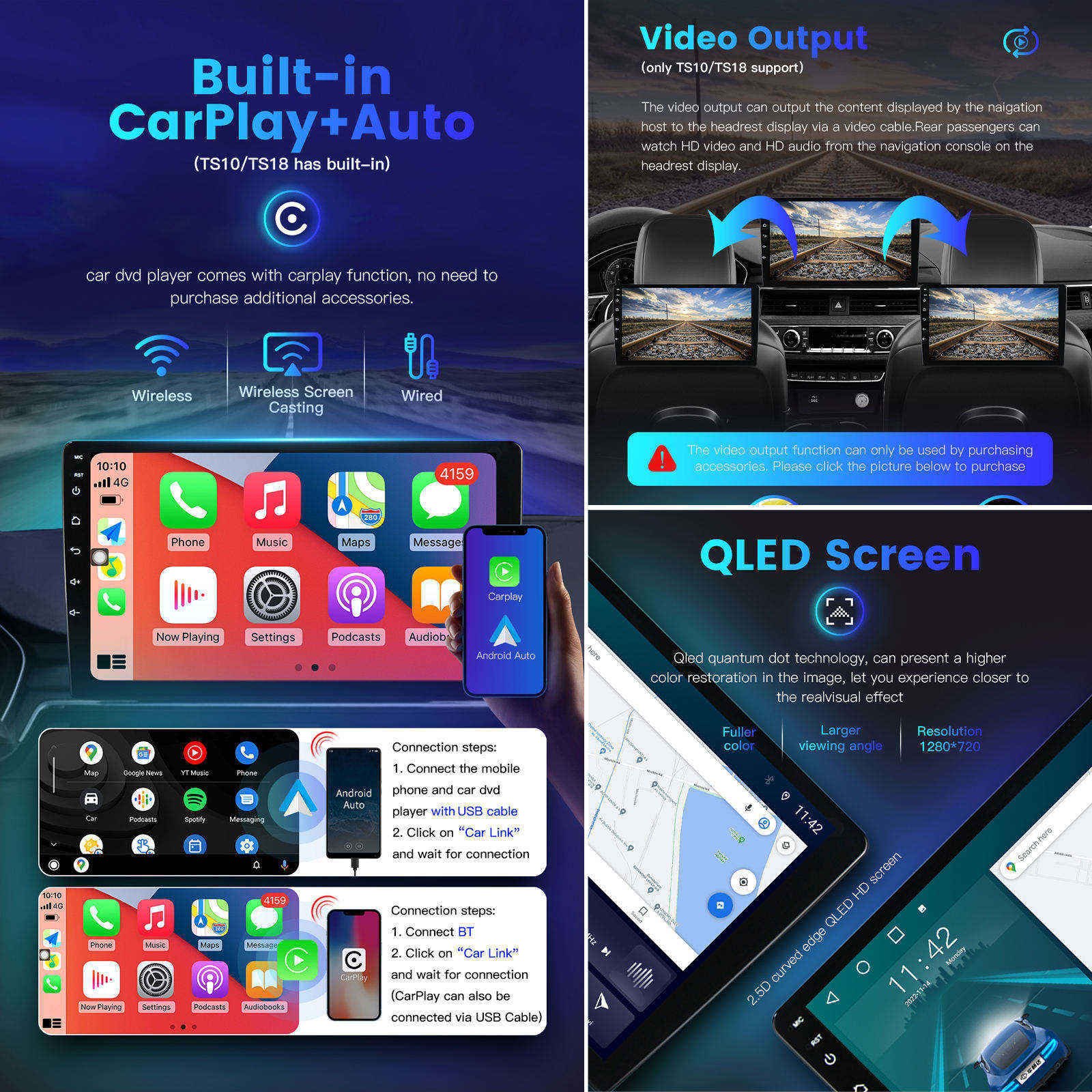 High quality ts18 multimedia 9 inch android radio with 4+64G 8 core carplay navigation system Touch Screen Car Radio