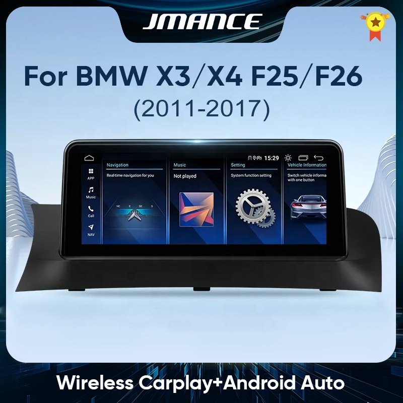 Jmance Android Car Radio 10.25 Inch Screen Auto Multimedia GPS Navigation Car DVD Player For BMW X3 X4 F25 F26 2011 - 2017