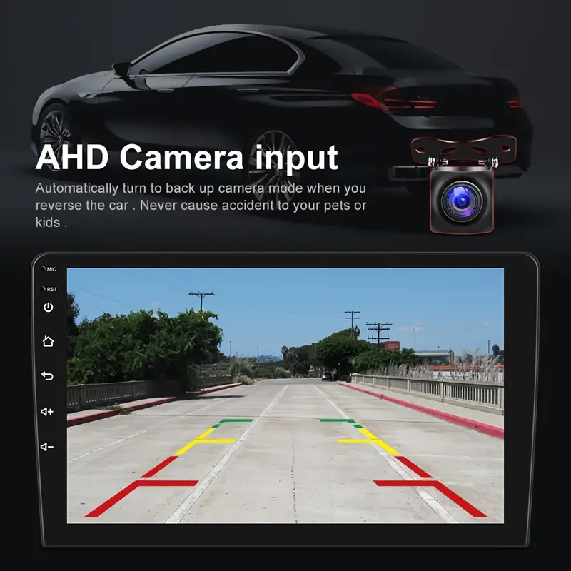 9'' Android Car Stereo GPS Nav, Dual DIN Radio, Touch Screen, FM/USB/RDS, SWC, Reverse Camera, Mirror Link Support