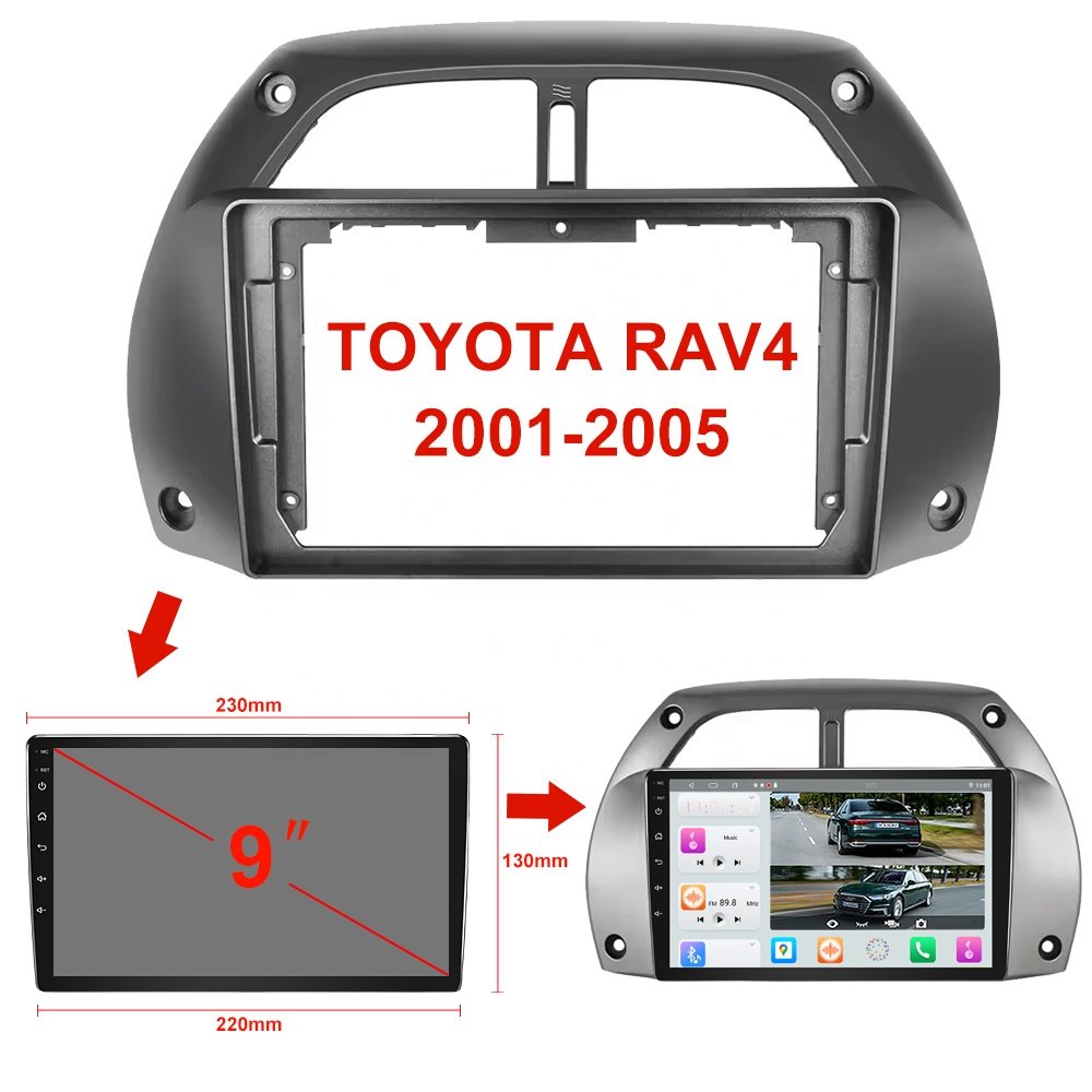 Jmance 9 Inch Car Audio System 4G Stereo Car Video 2 din Android Auto Carplay Radio For TOYOTA RAV4 2001 - 2005 Frame