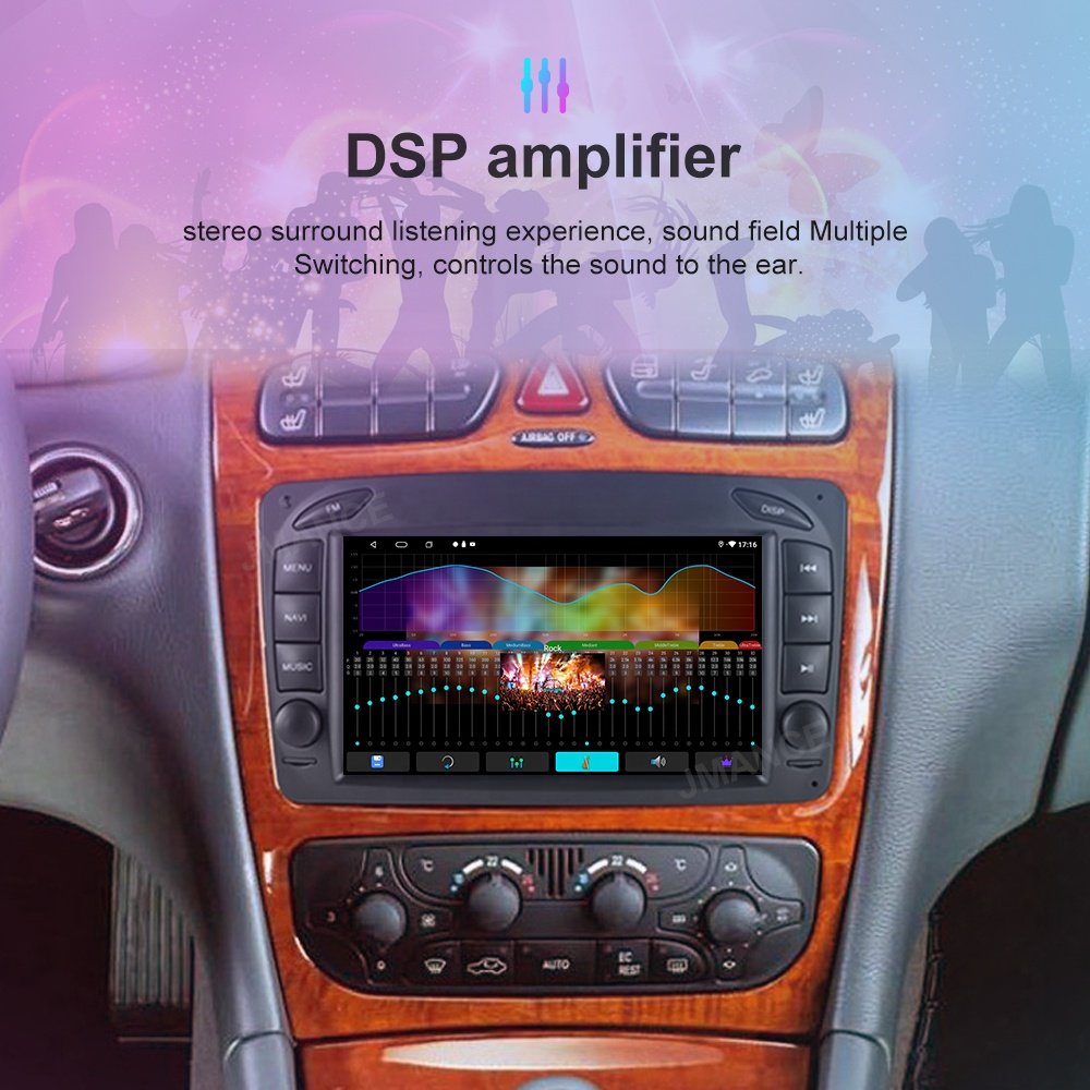 Jmance 8Inch Ips 1280*720 Screen Custom Audio Car Android Dashboard For Mercedes Benz Clk-W209 1998-2004 Frame Dvd Player