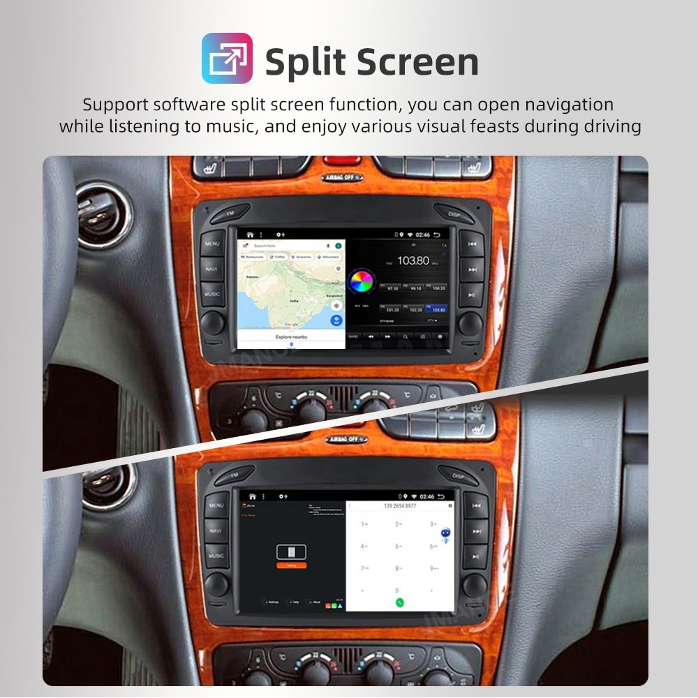 Jmance 8Inch Ips 1280*720 Screen Custom Audio Car Android Dashboard For Mercedes Benz Clk-W209 1998-2004 Frame Dvd Player
