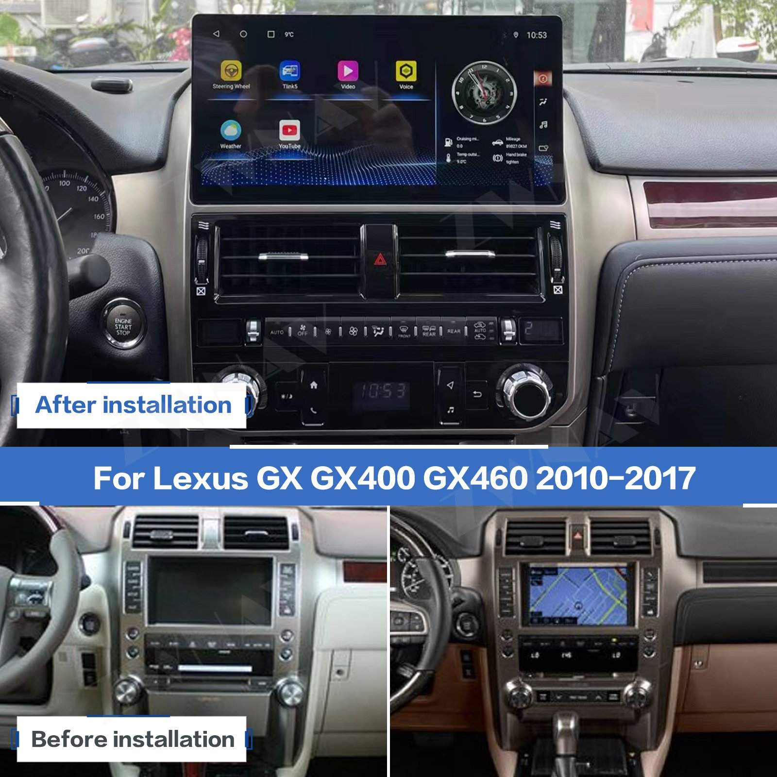 ZWNAV 12.3 inch Car Radio Android 13 For Lexus GX400 GX460 2009 - 2022 CarPlay Multimedia Video Player GPS WIFI Stereo Head Unit