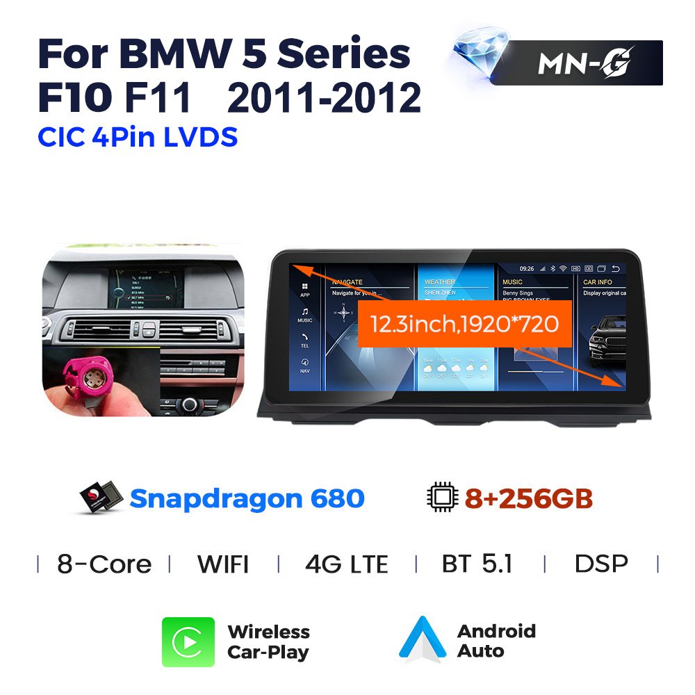 MEKEDE Car Audio System snapdragon 662 680 For BMW 5 Series F10 F11 2011-2016 WIFI Auto Radio Car GPS navigation