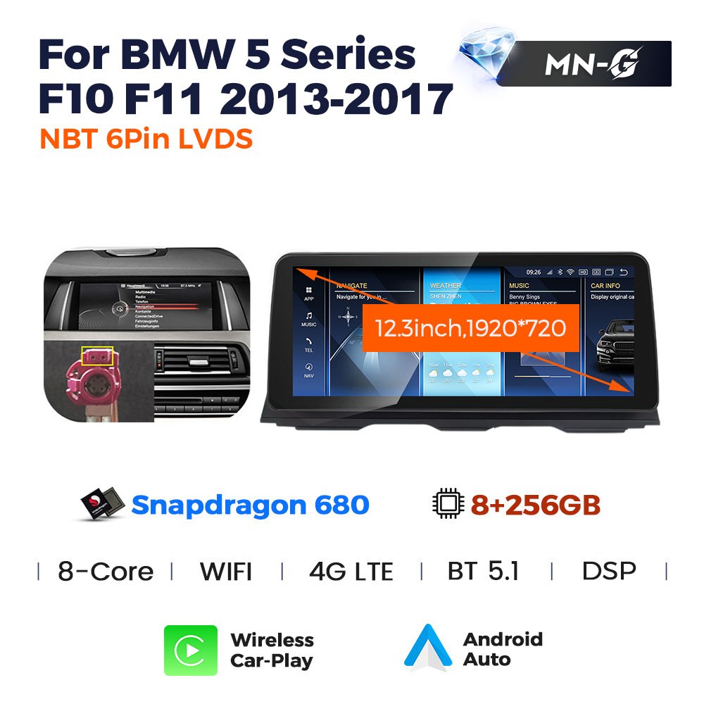 MEKEDE Car Audio System snapdragon 662 680 For BMW 5 Series F10 F11 2011-2016 WIFI Auto Radio Car GPS navigation