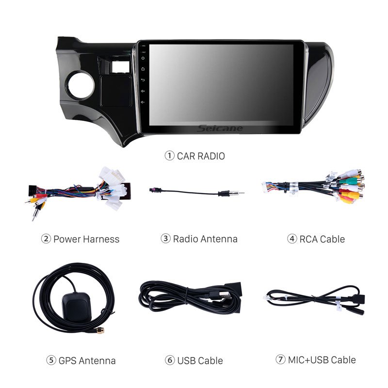 9 inch Android 11.0 Car Stereo Radio GPS Navigation USB Mirror Link WIFI DVR OBD2 Backup Camera for 2012-2014 TOYOTA PRIUS C