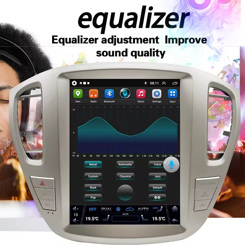 lelv Android 13 Car Multimedia Tesla Screen Car Dvd Radio Player Gps Navigation For Toyota Highlander 2001-2007er Tesla Screen