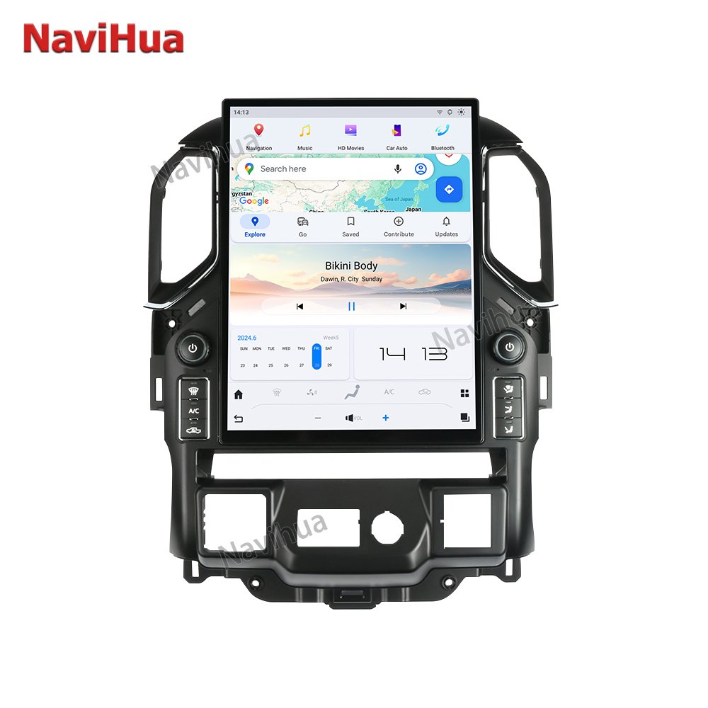 Navihua Car DVD Player GPS Navigation For Chevrolet Silverado GMC Sierra 2019-2021 Carplay Tesla Vertical Screen Multimedia Auto
