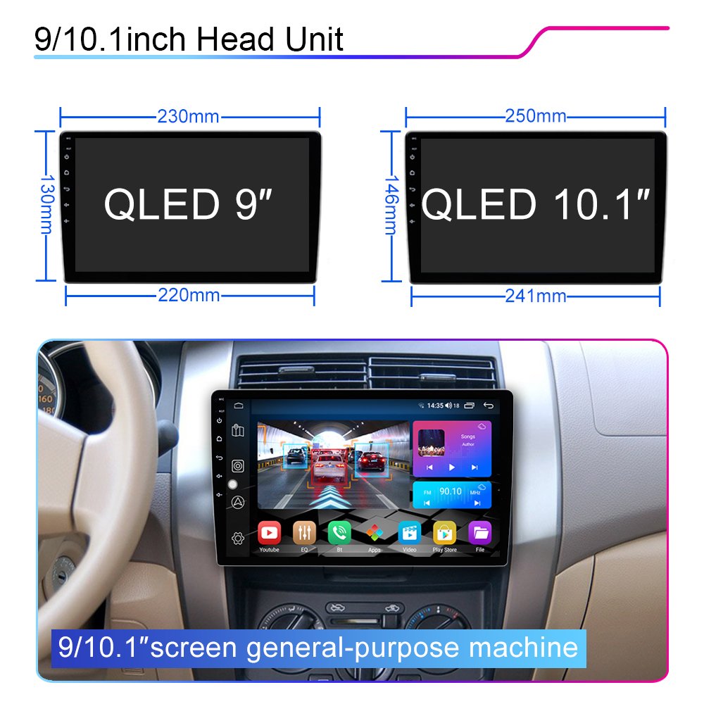 LEHX 8Core 9/10inch QLED 2 Din Android 12 Auto Car Radio multimedia Video Player For Head Unit Carplay Stereo autoraido gps DVD