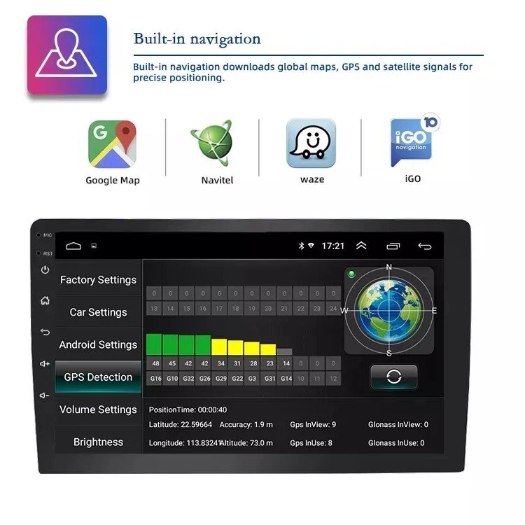 2+32G 4ch Camera Car DVR 3D Around Rear View Car Camera Record Night Version 8core 10inch IPS Universal Led Radio Dashboard 10.1