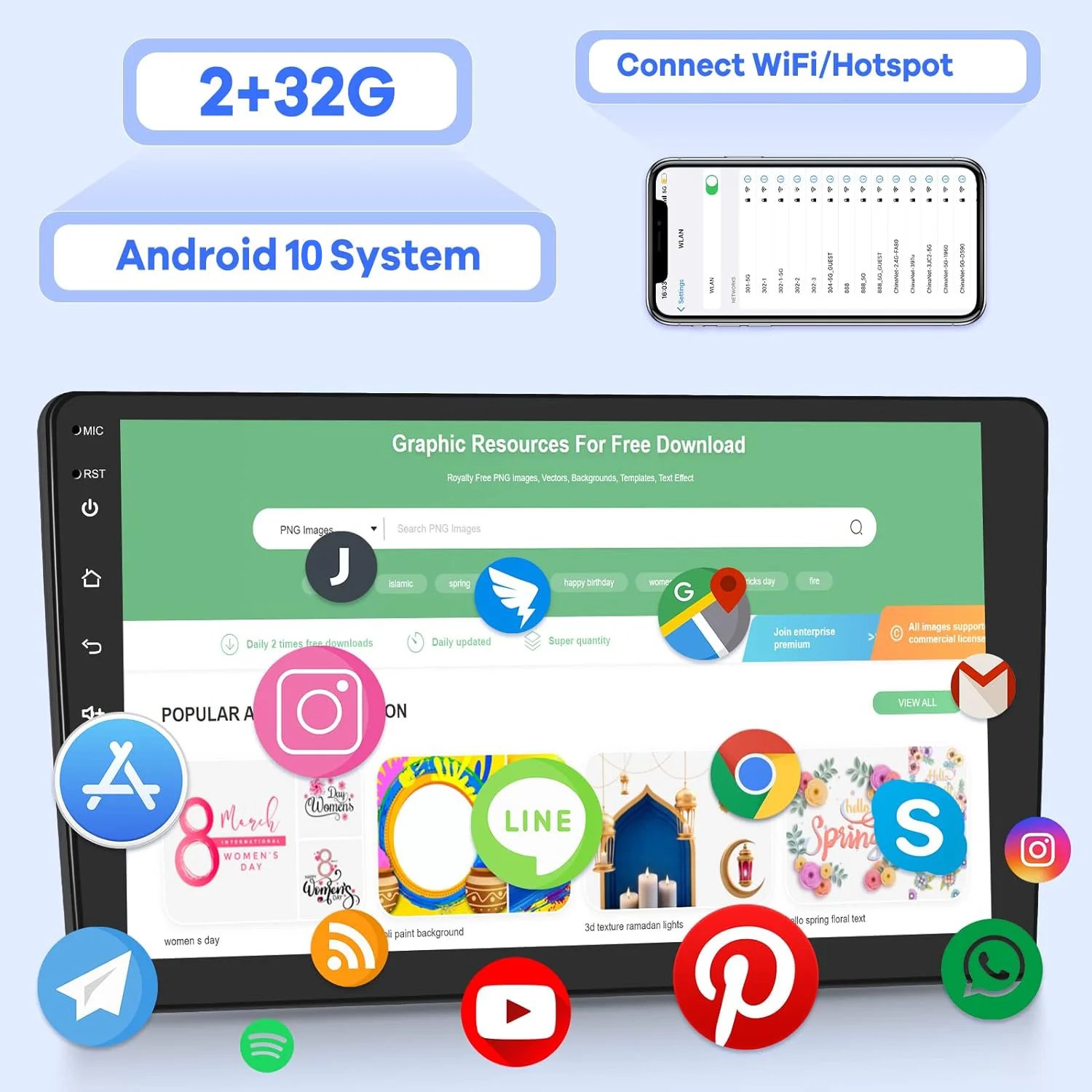 Driving Assistant 9 inch touch large screen Android 11 GPS car navigator, 1G+16GB 4-core processor, support USB/DVD player