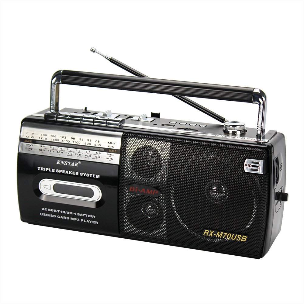 Vintage Portable Player Cassette Tape And FM Radio Speaker BT Recorder Antique Portable Radio Tape Player