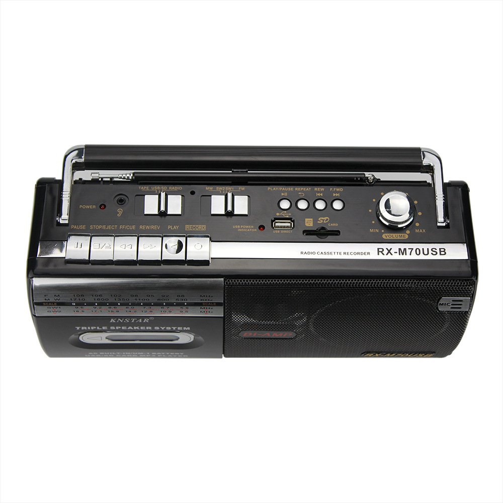 Vintage Portable Player Cassette Tape And FM Radio Speaker BT Recorder Antique Portable Radio Tape Player