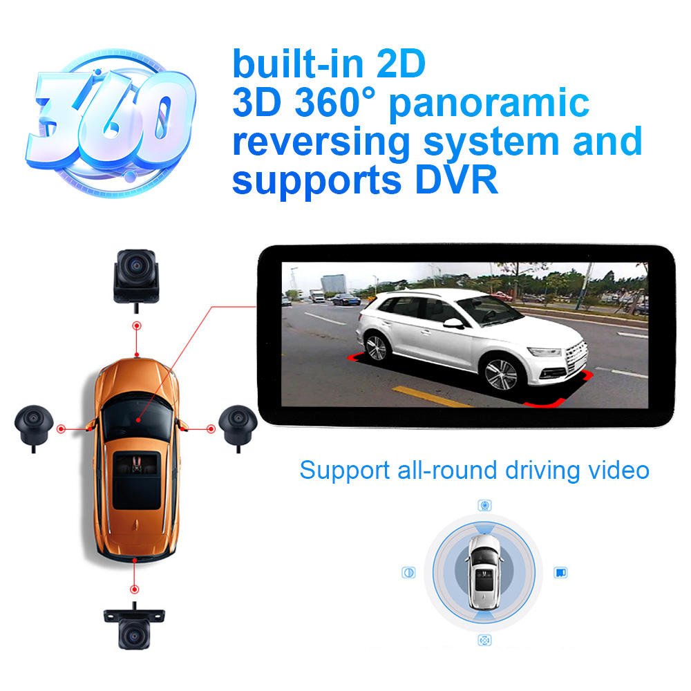 12.3 inch 4G+64G Android Stereo 360 Panoramic View DSP Mirror Link CarPlay GPS Navigator display Benz/Audi Android Auto