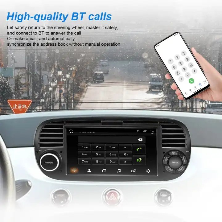 Android Car Stereo 7'' Carplay Android car radio For Fiat 500 2007- 2015 4G WIFI GPS BT AM/FM/RDS DSP head unit