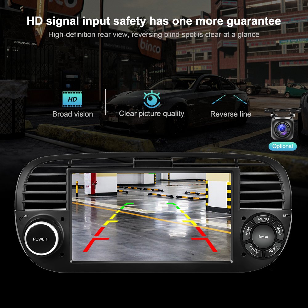 Android Car Stereo 7'' Carplay Android car radio For Fiat 500 2007- 2015 4G WIFI GPS BT AM/FM/RDS DSP head unit