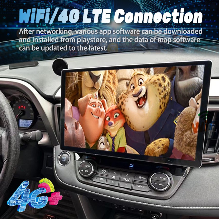 13.3" For Toyota Rav4 RAV-4 2018 2019 2020 Android Car Multimedia Video Player Stereo GPS Navigation Wireless Carplay Screen