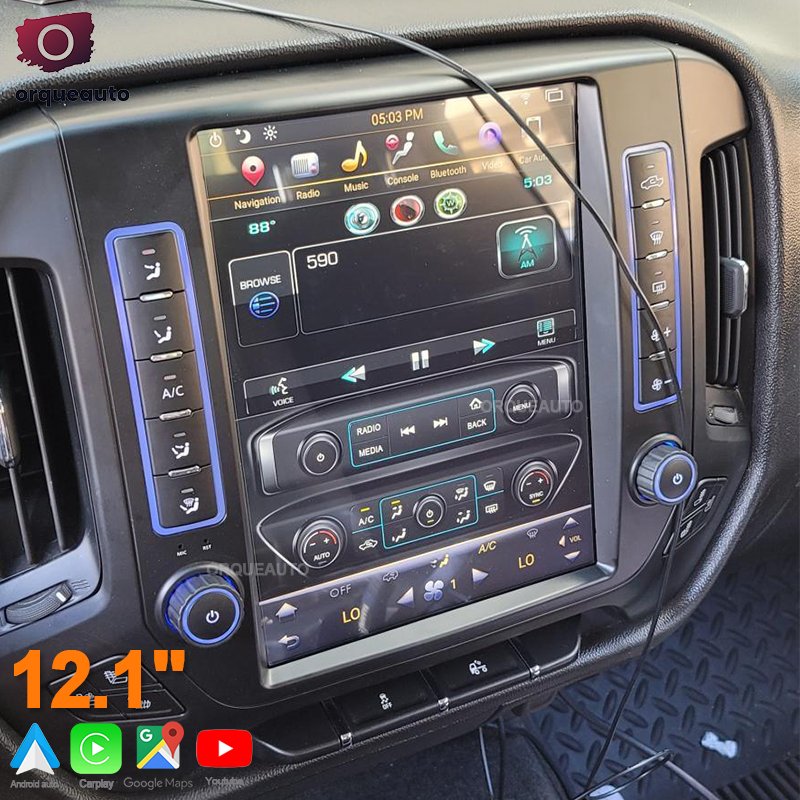 Vertical Screen Smart Radio Upgrade Carplay Stereo GPS Navigation for Chevrolet Silverado GMC SIERRA 2014-2019
