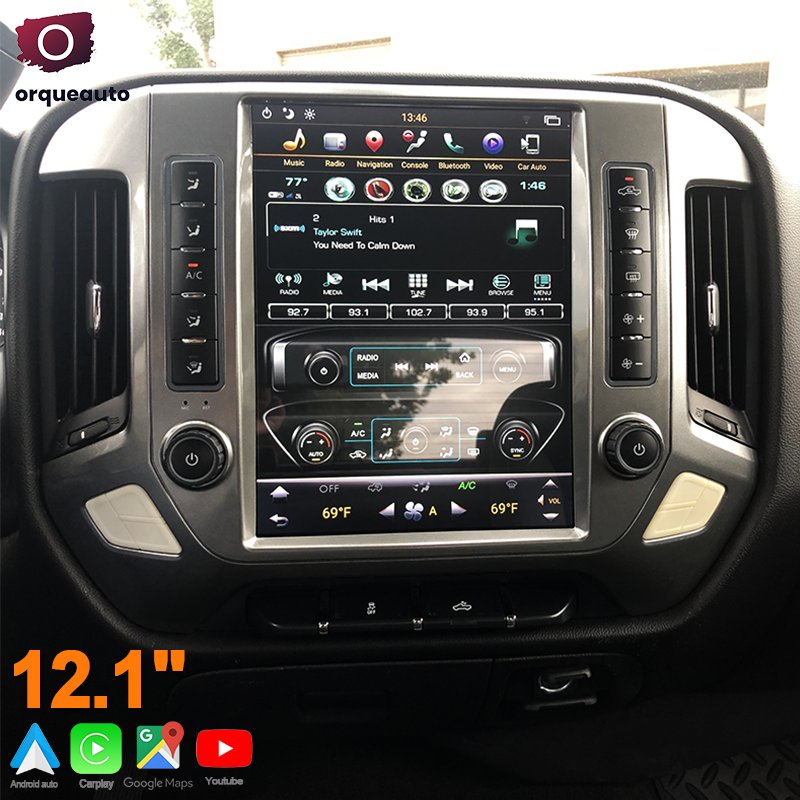 Vertical Screen Smart Radio Upgrade Carplay Stereo GPS Navigation for Chevrolet Silverado GMC SIERRA 2014-2019