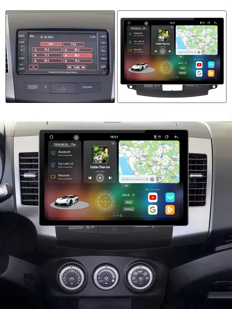 UIS7870 13 Inch 2DIN Android 13 Car Radio 2K Screen Gps Navigation CarPlay Stereo Autoradio For Mitsubishi Outlander 2005-2011