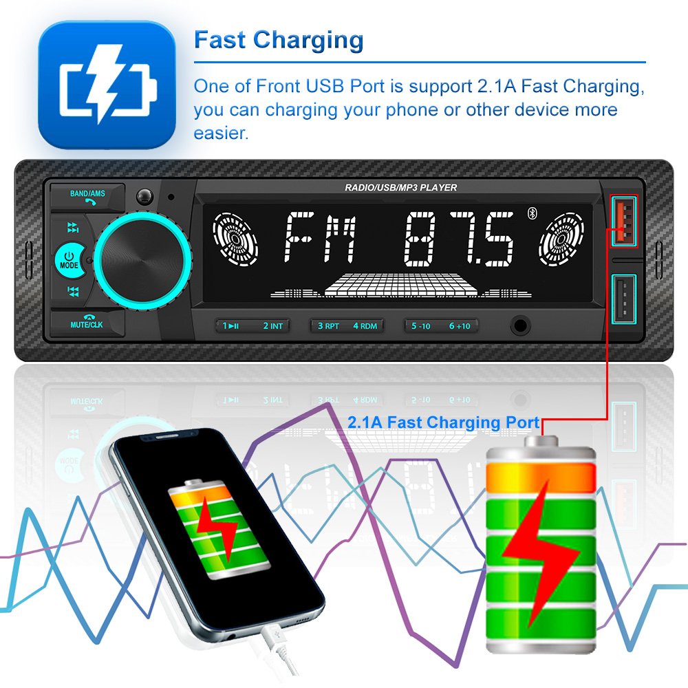 Hot Selling Car MP3 Player Double USB FM Stereo Radio Single Din Fixed Panel Car Player