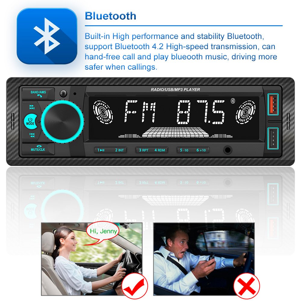 Hot Selling Car MP3 Player Double USB FM Stereo Radio Single Din Fixed Panel Car Player