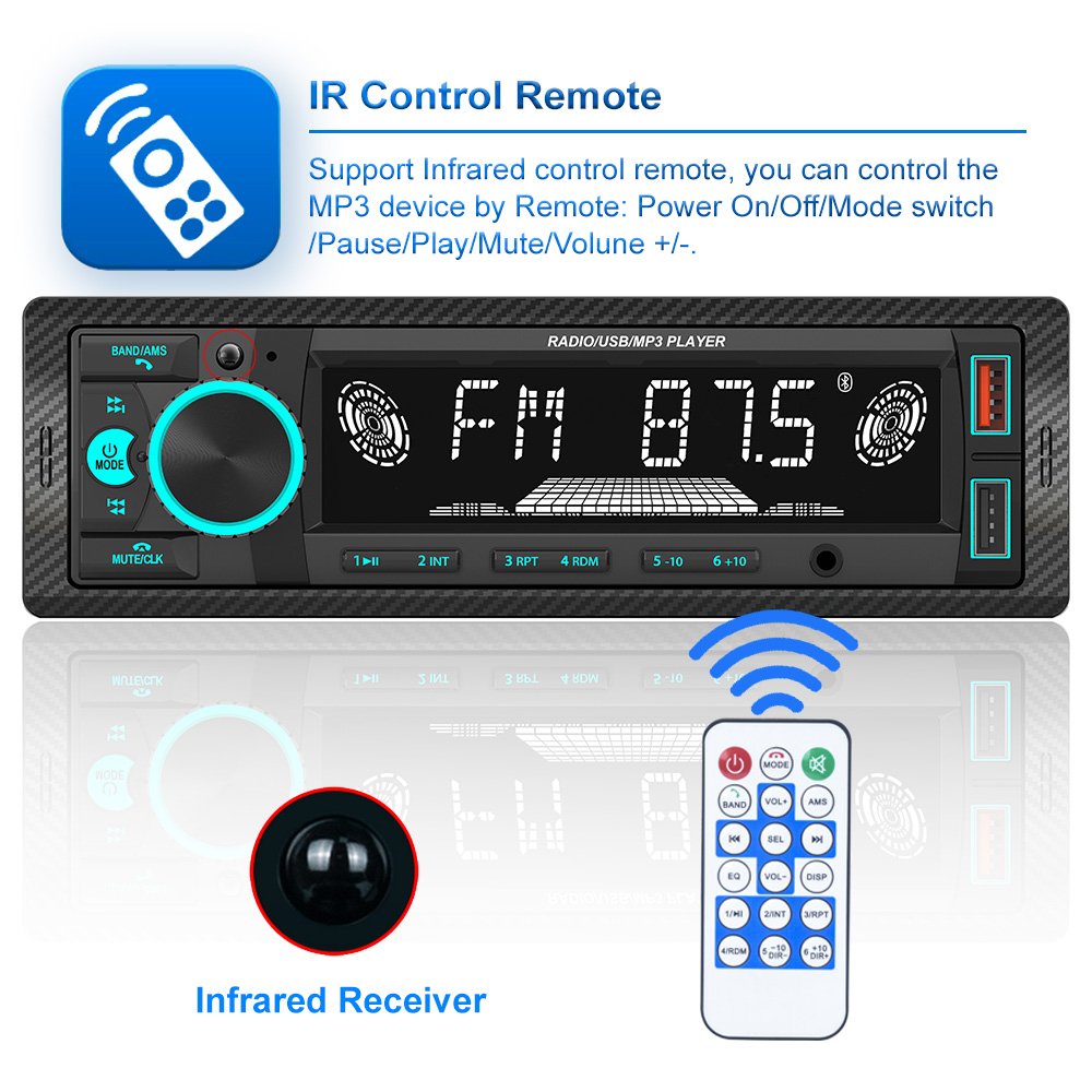 Hot Selling Car MP3 Player Double USB FM Stereo Radio Single Din Fixed Panel Car Player