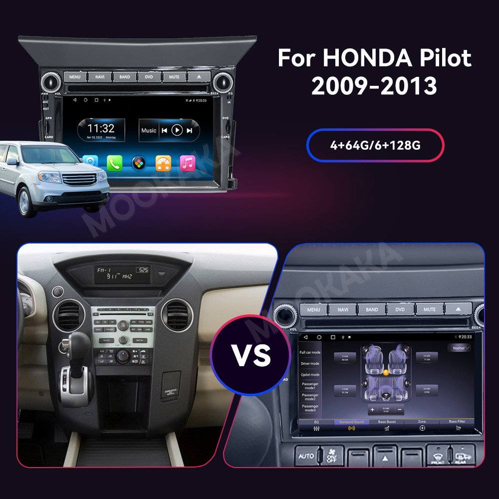 Android 11 DSP Octa Core Car DVD Player For Honda Pilot 2009-2013 Stereo Radio Multimedia GPS Navigation Car Radio