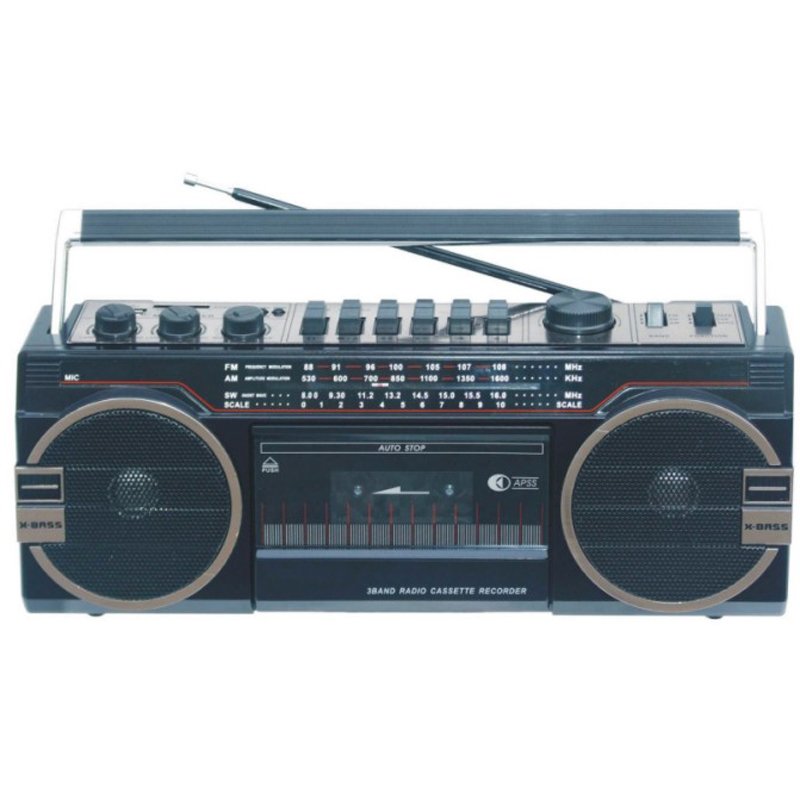 Retro Radio with Cassette Recorder Radio Vintage Old Style Speaker