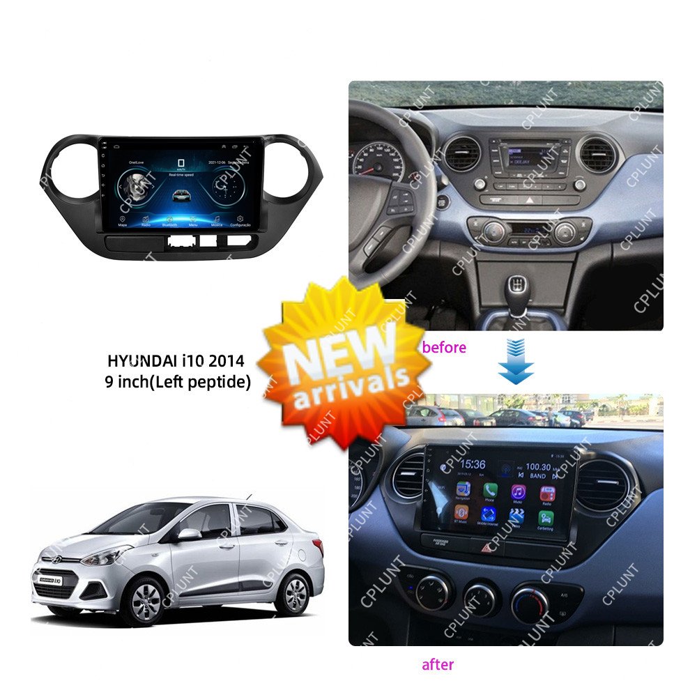 Car DVD Player Frame For HYUNDAI i10 2013-2016 left peptide 9INCH Touch screen Android radio Farme stereo