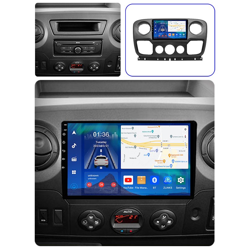 2 Din Android Car Radio System For Renault Master Nissan NV400 Opel Movano 2010-2021 Stereo Multimedia GPS Navigation Car player