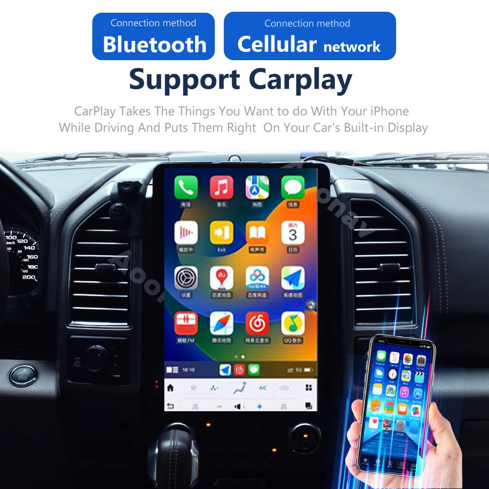 Android 13 Qualcomm Car Radio For Ford F150 2015-2024 14.4 Inch Tesla Touch Screen Multimedia Carplay Player